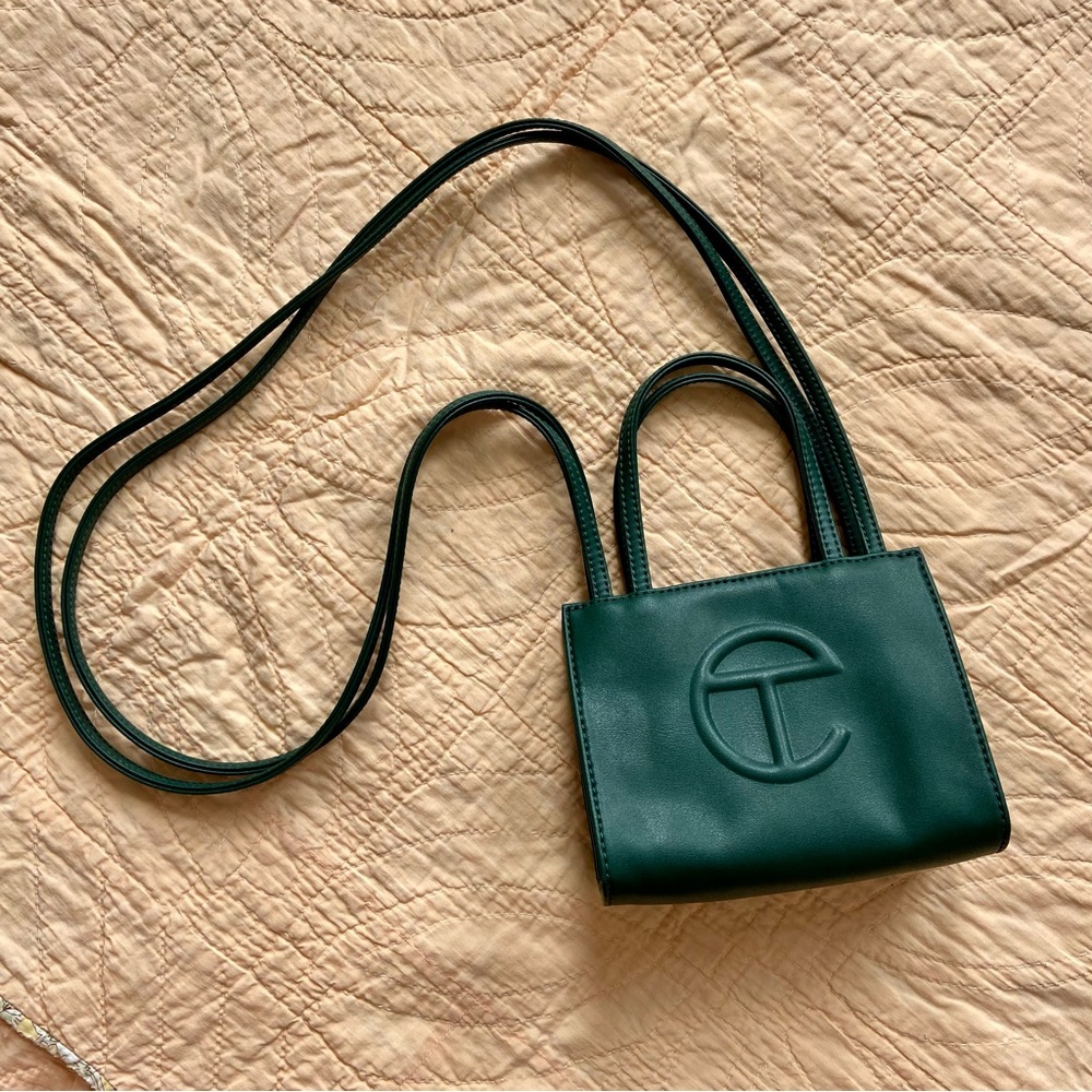 Telfar small shopping bag in dark olive